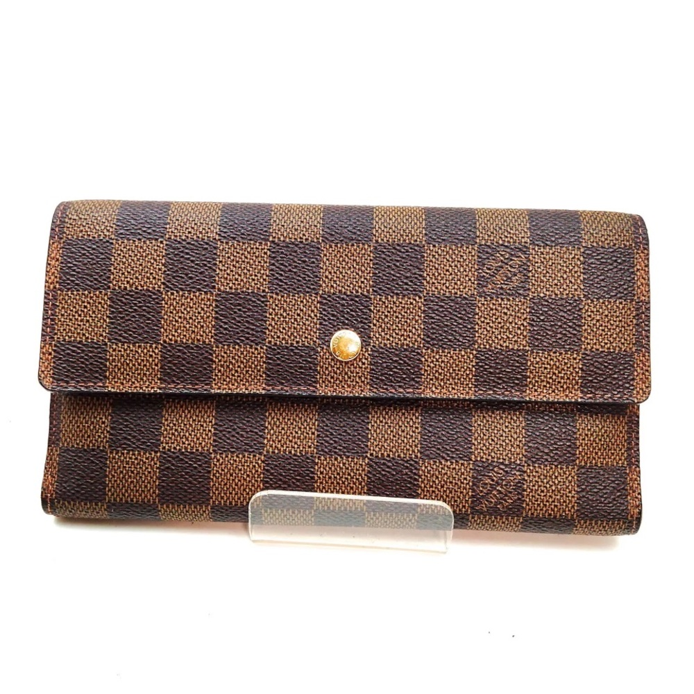 Louis Vuitton Long Wallet Portefeuille International Brown Damier